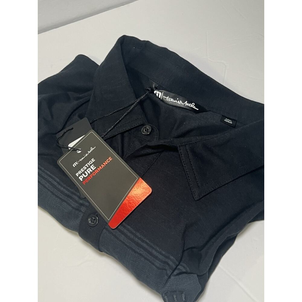 TravisMathew Mens XXXL Black Short Sleeve Performance Golf Polo Shirt Solid